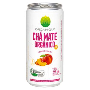Chá Mate Orgânico Pêssego Zero Organique Lata 269ml