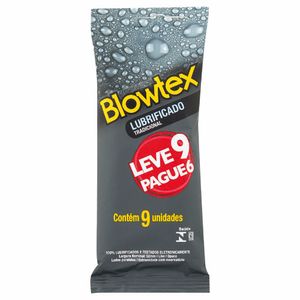 Preservativo Blowtex Lubrificado Tradicional 9 unidades Embalagem Promocional