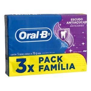 Conjunto 3 Cremes Dentais Oral-B Antiaçúcar 70g