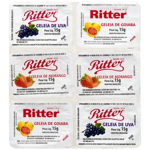 Conjunto com 6 Geleias Sortidas Ritter 15g