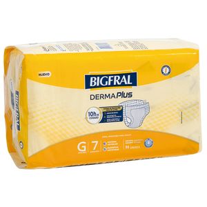 Fraldas Bigfral Derma Plus G com 7 unidades