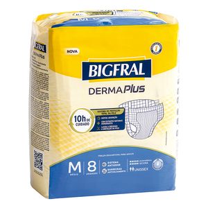 Fraldas Bigfral Derma Plus M 8 unidades
