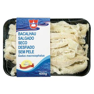 Bacalhau Desfiado Salgado sem Pele Resfriado Bacalanor 400g