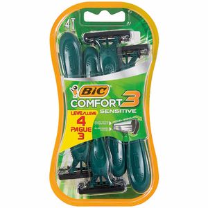 Aparelho de Barbear Bic Comfort 3 Sensitive com 4 unidades Embalagem Promocional