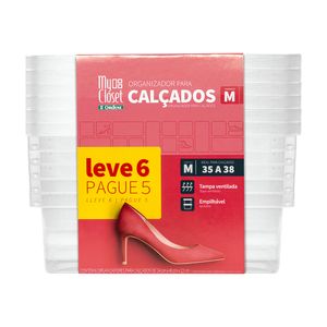 Conjunto Caixas Organizadoras para Calçados OR60250 Ordene 6 unidades Embalagem Promocional