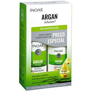 Conjunto Shampoo 500ml + Condicionador 250ml Inoar Argan Infusion Reconstrução