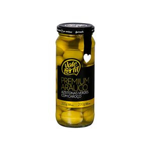 Azeitona Verde Arauco com Caroço Premium Vale Fértil 200g