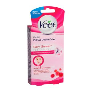 Folhas Depilatórias Facial Veet Peles Normais e Secas 12 unidades