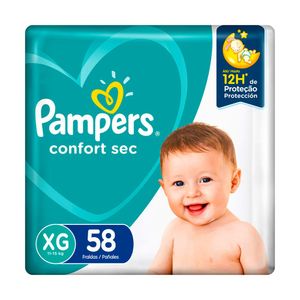 Fraldas Pampers Confort Sec XG 58 unidades