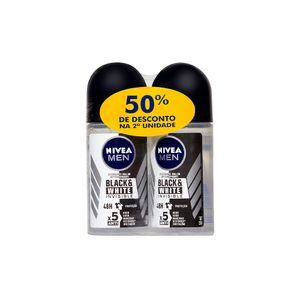 Conjunto com 2 Desodorantes Roll-on Men Invisible Black & White Nivea 50ml Embalagem Promocional