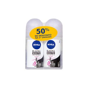 Conjunto com 2 Desodorantes Roll-on Invisible Black & White Clear Nivea 50ml Embalagem Promocional