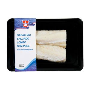 Lombo de Bacalhau Resfriado Salgado Sem Pele Bacalanor 800g