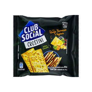 Biscoito Crostini Queijo Parmesão e Vegetais Club Social 80g