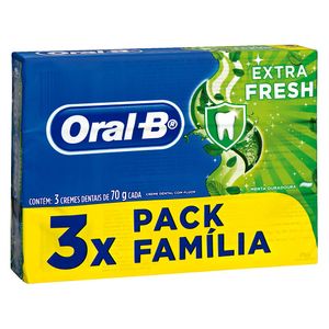 Conjunto com 3 Cremes Dentais Oral-B Extra Fresh 70g