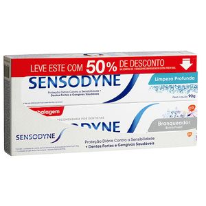 Conjunto com 1 Creme e 1 Gel Dental Sensodyne 90g Embalagem Promocional