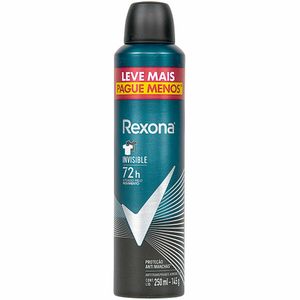 Desodorante Aerossol Antitranspirante Rexona 72h Men Invisible 250ml Embalagem Promocional