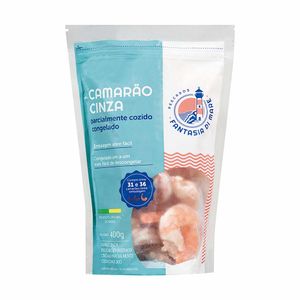 Camarão Congelado Cinza Parcialmente Cozido Descascado Grande 31/36 Fantasia Di Mare 400g