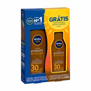 Conjunto Protetor Solar FPS30 200ml + Protetor Solar FPS30 100ml Nivea Sun Protect & Bronze