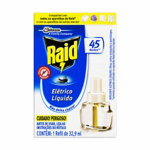 Repelente Elétrico Raid 45 Noites Refil 32,9ml