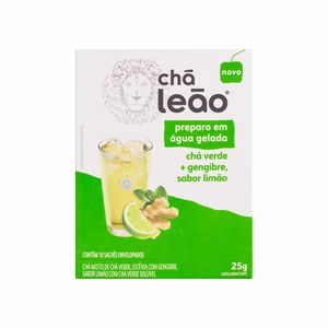 Chá Verde + Gengibre Sabor Limão Leão 10 sachês