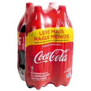 Refrigerante Coca-Cola Original 2 Litros com 4 unidades Embalagem Promocional
