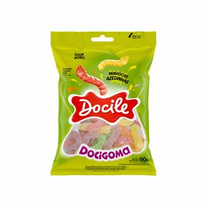 Bala de Goma Minhocas Azedinhas Docigoma Docile 190g