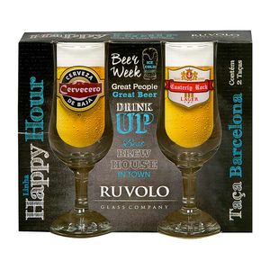 Conjunto Taças de Vidro para Cerveja Royal Happy Hour Barcelona Ruvolo 2 unidades