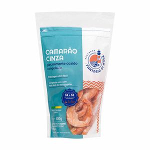 Camarão Congelado Cinza Inteiro Parcialmente Cozido Pequeno 38/50 Fantasia Di Mare 400g