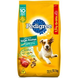 Ração para Cães Pedigree Adultos Raças Pequenas Carne e Cereais 10,1kg Embalagem Promocional