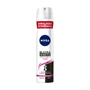 Desodorante Aerossol Antitranspirante Nivea Black & White Invisible Clear 200ml Embalagem Econômica