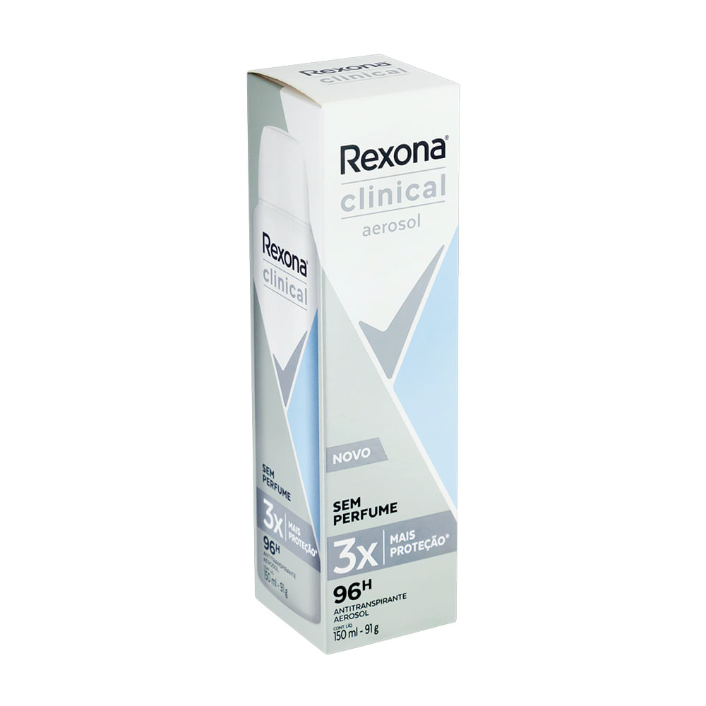 Desodorante REXONA Clinical Aerossol Sem Perfume 150ml