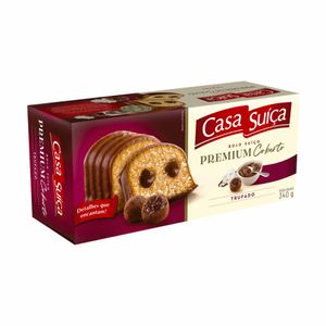 Bolo de Baunilha Trufado Premium Coberto com Chocolate Casa Suíça 340g