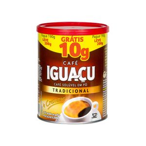 Café Solúvel em Pó Tradicional Iguaçu 200g Embalagem Promocional