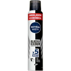 Desodorante Aerossol Nivea Men Black & White Invisible 200ml Embalagem Econômica