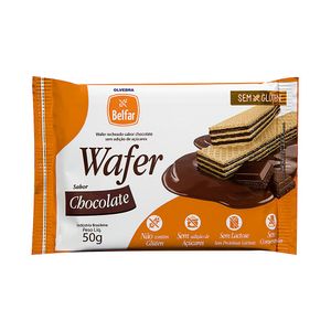 Wafer Recheado sabor Chocolate sem Glúten Belfar 50g