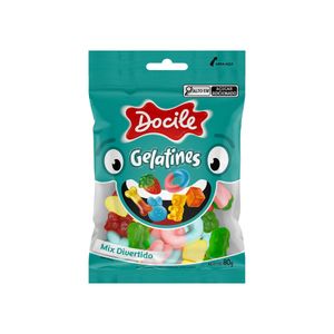 Bala de Gelatina Mix Divertido Gelatines Docile 80g