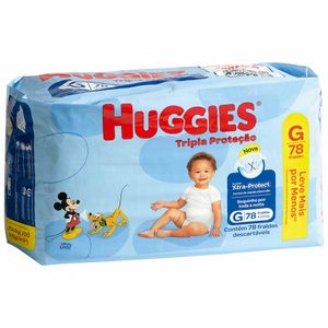 Fraldas Huggies Tripla Proteção G 78 unidades