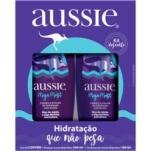 Conjunto Shampoo 360ml + Condicionador 180ml Aussie Mega Moist