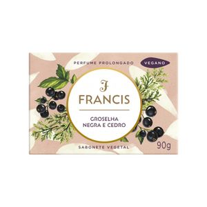 Sabonete Vegetal em Barra Francis Vegano Groselha Negra e Cedro 90g