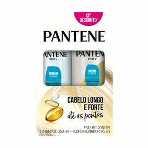 Conjunto Shampoo 350ml + Condicionador 175ml Pantene Pro-V Brilho Extremo Cabelo Longo e Forte