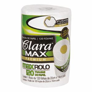 Toalhas de Papel em Rolo Clara Max Premium 20x19cm 120 folhas