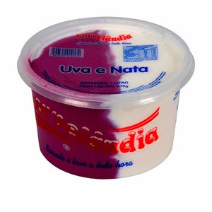 Sorvete de Uva e Nata Sorvelândia 1 Litro