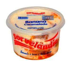 Sorvete de Banana Caramelada Sorvelândia 1 Litro