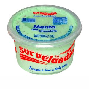 Sorvete de Menta e Chocolate Sorvelândia 1 Litro