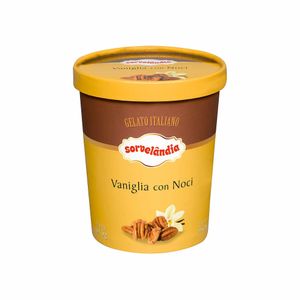 Sorvete Gelato Italiano Vaniglia con Noci Sorvelândia 950ml