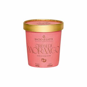 Sorvete de Creme de Morango Bacio di Latte 490ml