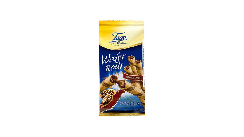 Roll Wafer Com Recheio de Chocolate TAGO 260g - Biscoito Doce