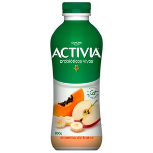 Iogurte Vitamina de Frutas Probióticos Vivos Activia 800g