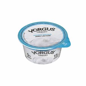 Iogurte Grego Natural Zero Lactose 15g Proteína 0% Gordura Yorgus 130g