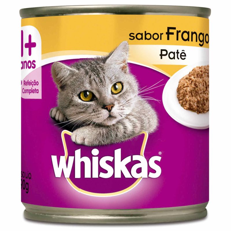 Racao-Umida-para-Gatos-Whiskas-Adultos-Pate-de-Frango-Lata-290g-Zaffari-00